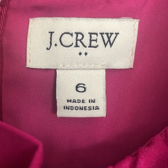 J. Crew Factory Ruffleneck Fuchsia Dress - Picture 3 of 5
